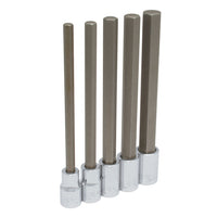 Juego de 5 Dados Punta Hex Largas Métricos 1/2" Urrea 5441M5L