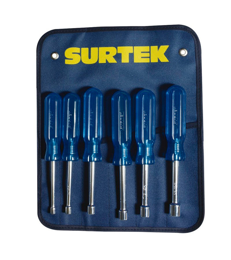 Juego de 6 destornilladores azules de caja en pulgadas Surtek D3500S