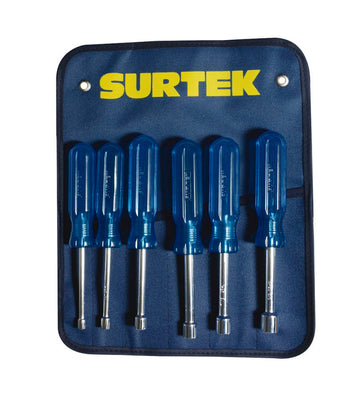 Juego de 6 destornilladores azules de caja en pulgadas Surtek D3500S