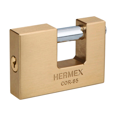 Candado Antipalanca, 65mm, Cuerpo De Latón Llave Tradicional, Hermex 43356