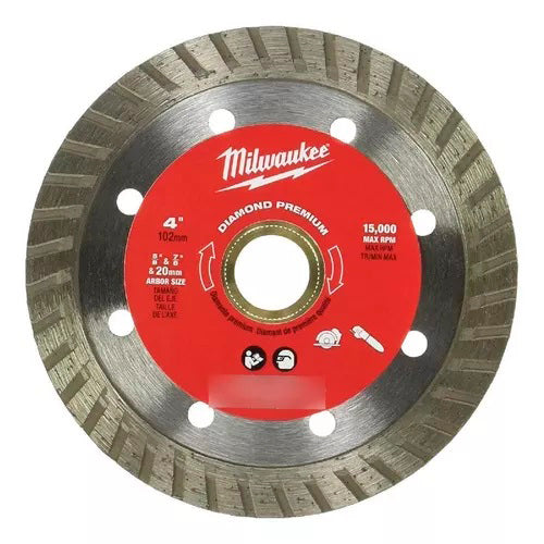 Disco Diamantado Turbo Premium de 4",  Milwaukee 49-93-8006