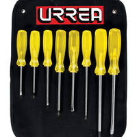 Juego de 8 Desarmadores Ámbar Combinado Urrea 9600D
