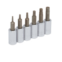 Juego de 6 Dados Cromados Punta Hexagonal Métricos 1/4" Urrea 4770-6