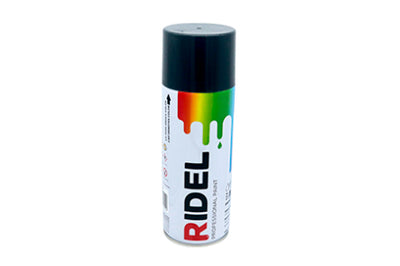 Pintura en Aerosol 400 ml/280gr Negro Brillante, Ridel PA-NG.