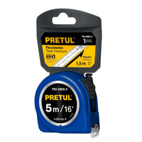 Flexómetro Azul 5 m Cinta 19 mm, En Tarjeta, Pretul 21610