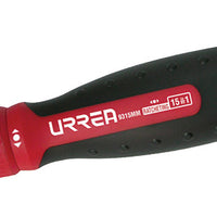 Desarmador de Puntas Intercambiables Matraca 15 en 1 Urrea 9315MM