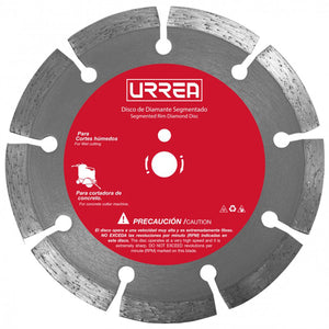 Disco diamante segmentado para cortadora de concreto 14" Urrea DDIS14