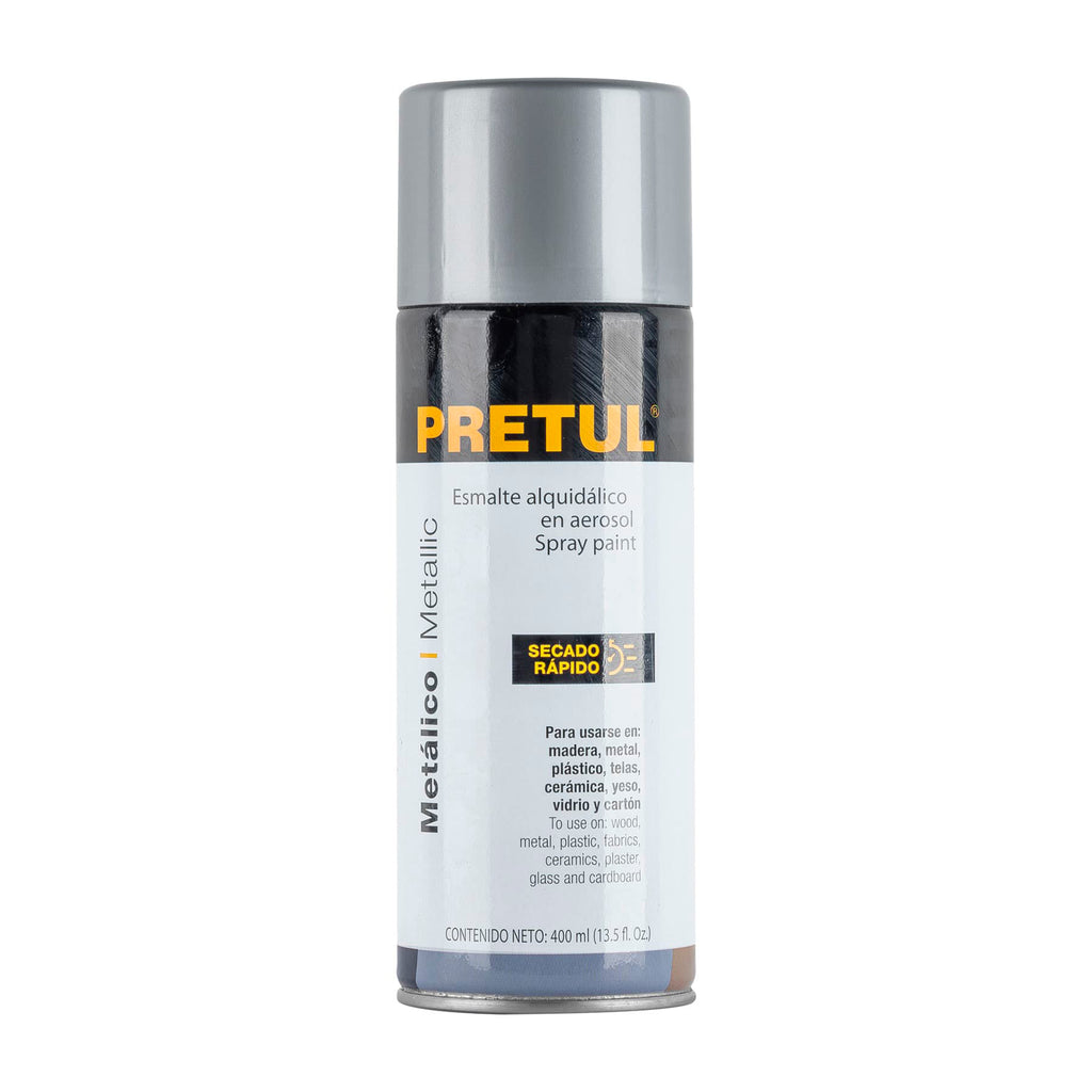 Pintura (Esmalte Acrílico) en Aerosol, Metálica, Plata, Pretul 27174
