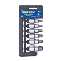 Juego de 6 dados punta hexagonal  métricos 1/2" Surtek F58H01M