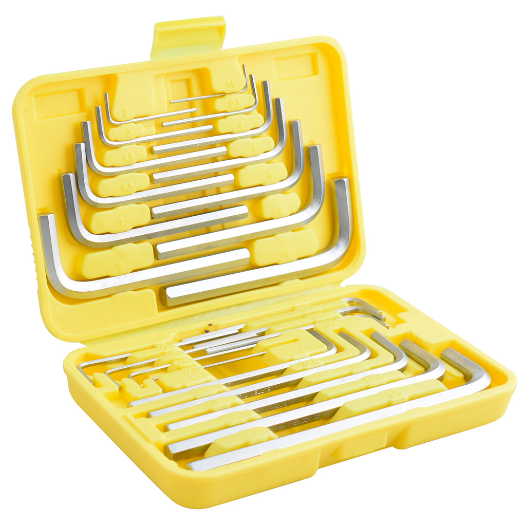 Juego Combinado 25 Llaves Hexagonal "L" 1/16" a 3/8" y 1.5 mm a 10 mm Surtek ALLF25