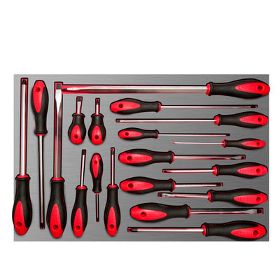 Juego de 19 destornilladores bimaterial combinado Urrea CH307L