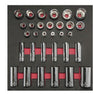 Juego de dados cortos y largos cuadro de 1/2" en pulgadas, 31  piezas CH206