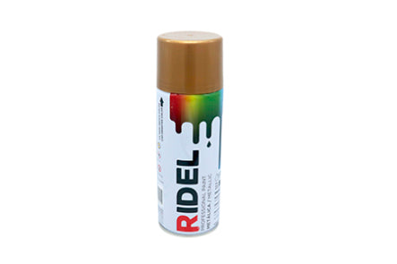 Pintura en Aerosol 400 ml/280gr Color Oro Metalico, Ridel PA-MOR.