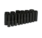 Juego de dados largos de impacto cuadro de 1/2", 6 puntas, 25 piezas, Urrea 74216