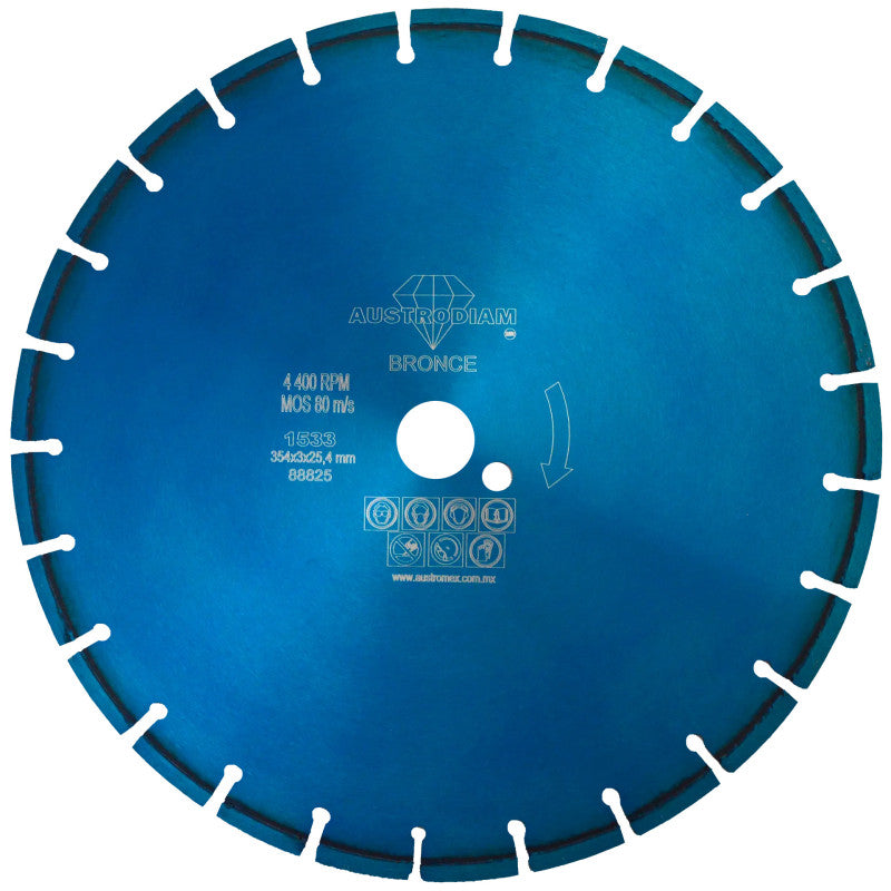 Disco de Diamante de 14 x 0.11 x 1 Azul Bronce Austrodiam  1533