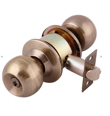 Cerradura Perilla Barza Cilindirco C/Llave Latón Brillante, Dexter 6601