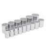 Juego de 15 dados en pulgadas 1/2" en riel Urrea 54114