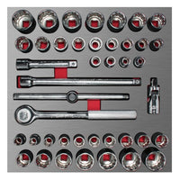 Juego de dados y accesorios 1/2" combinados 42 piezas Urrea CH203L