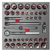 Juego de dados y accesorios 1/2" combinados 42 piezas Urrea CH203L