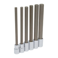 Juego de 6 dados punta hexagonal  largas en pulgadas 1/2" Urrea 54416L