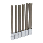 Juego de 6 dados punta hexagonal  largas en pulgadas 1/2" Urrea 54416L