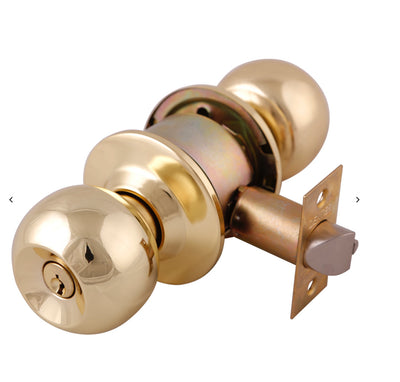Cerradura Perilla Barza Cilindrica C/Llave Latón Antiguo, Dexter 6603