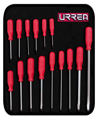 Juego de 15 Destornilladores Serie R Combinado Urrea 9600ER