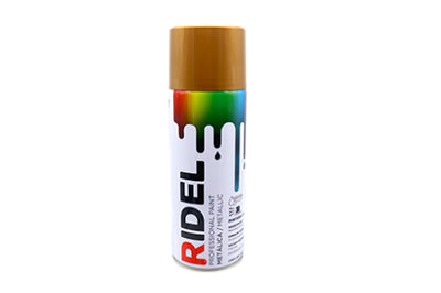 Pintura en Aerosol 400 ml/280gr Color Oro 18k, Ridel PA-MO18K.