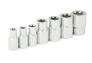 Juego de 7 dados punta Torx hembra 1/4" F4451E