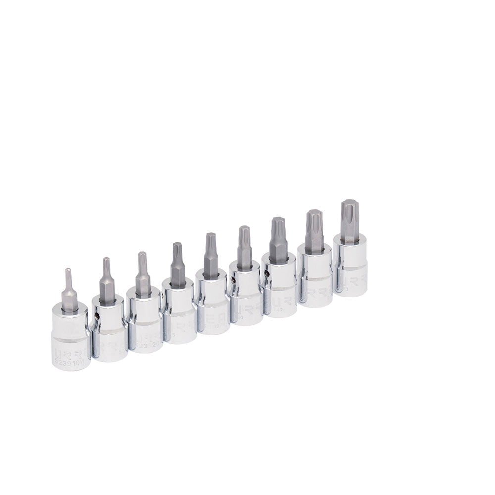 Juego de dados con punta Torx cuadro de 3/8" en riel, 9 piezas URREA 5239C