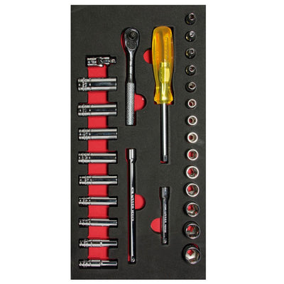 Juego de dados cortos y largos y accesorios cuadro de 1/4