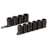 Juego de dados de impacto cuadro de 1/2", métricos en caja, 24 piezas Urrea 7402MC