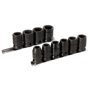 Juego de dados de impacto cuadro de 1/2", métricos en caja, 24 piezas Urrea 7402MC