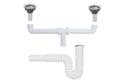 Salida Central Doble Tarja 1 1/2" Flexible Con Contra Canastas, Meer SADOF24CC.