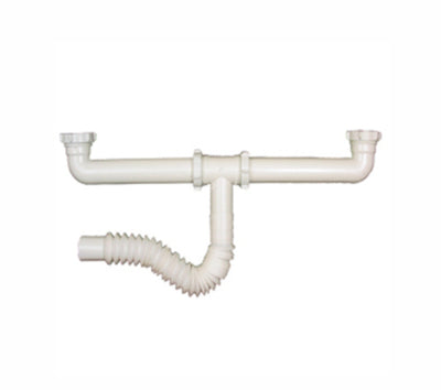 Salida Central Flexible para Doble Tarja PVC Rugo 11EPF