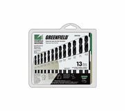 Juego de Brocas Jobber Fraccionales 13 Piezas 1/16" - 1/4 Greenfield 292730