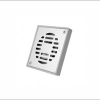 Coladera Cuadrada de ABS Gris con Rejilla de Acero Inoxidable Calibre 18 y VAO Coflex PC-162