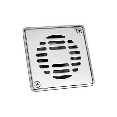 Coladera Cuadrada de Acero Inoxidable con Rejilla de Acero Inoxidable Calibre 16  Coflex PC-303
