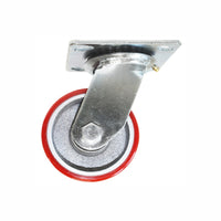 Rodaja de Fierro con PU Giratoria 3" Rojo, Dogotuls ZF5061