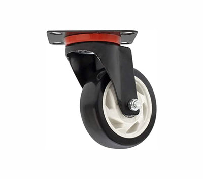 Rodaja de PVC Negro Giratoria con Placa 5