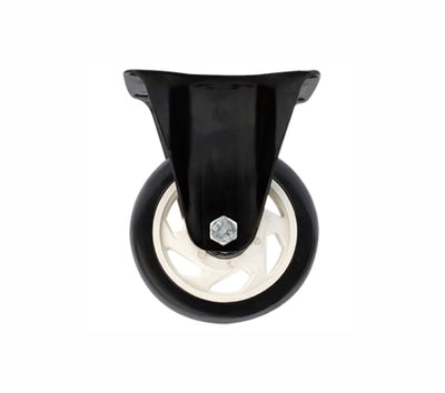 Rodaja de PVC Negro Fija con Placa 5