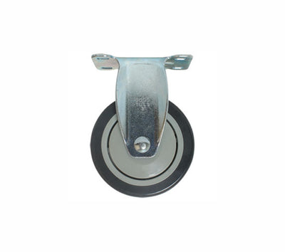 Rodaja Poliuretano Gris Fija con Placa 3