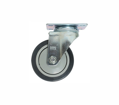 Rodaja Poliuretano Gris Giratoria con Placa 4