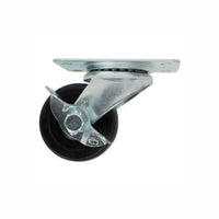 Rodaja Hule Negro Buje Giratoria Con Placa y Freno 2 1/2", Dogotuls ZF5106