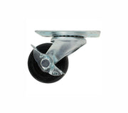 Rodaja Hule Negro Buje Giratoria Con Placa y Freno 2 1/2", Dogotuls ZF5106