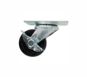 Rodaja Hule Negro Buje Giratoria Con Placa y Freno 2 1/2", Dogotuls ZF5106