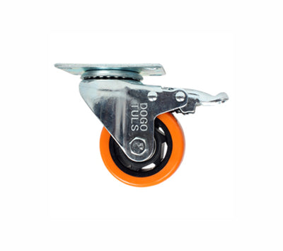 Rodaja PVC Naranja Giratoria con Freno 4