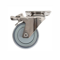 Rodaja Acero Inoxidable TPR Giratoria Con Freno 4", Dogotuls ZF5176