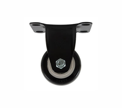 Rodaja PVC Negro Fija con Placa 2