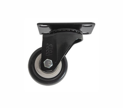 Rodaja PVC Negro Giratoria con Placa 3